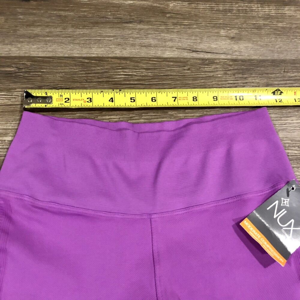 NUX Leggings Large Seamless Moderate Compression Purple High Waist NWT Crop - Picture 5 of 10